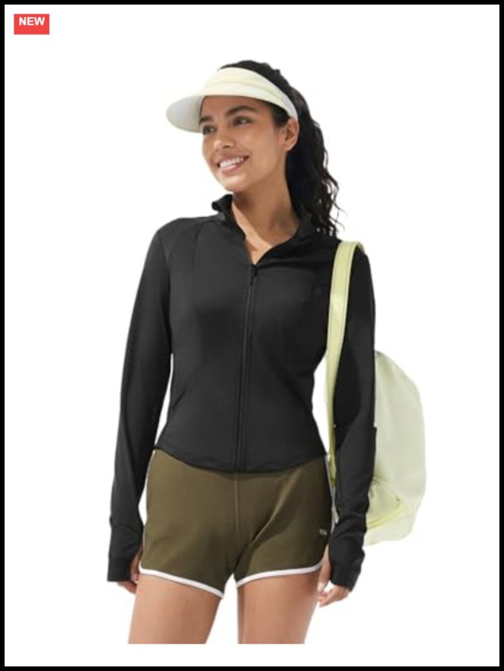UPF 50+ Cooling Athletic Running Jacket Full Zip Long Sleeve Slim Fit